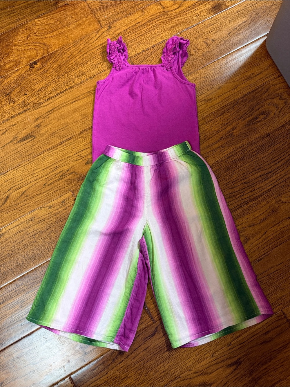 Janie and Jack Purple and Green Striped Kids Shorts
